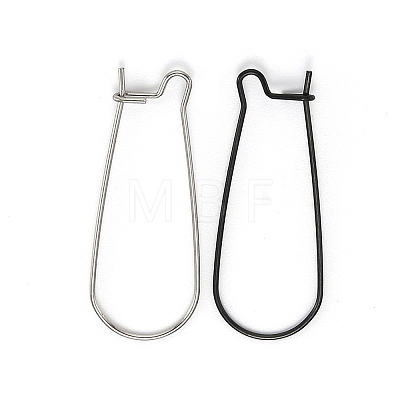 304 Stainless Steel Hoop Earrings Findings Kidney Ear Wires STAS-L216-22A-M-1