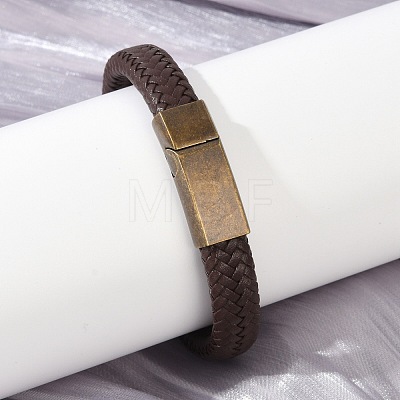 Braided Microfiber Leather Cord Bracelets for Women Men BJEW-D304-06R-02-1