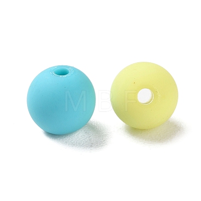 Rubberized Style Imitated Silicone Acrylic Beads MACR-D029-01J-1