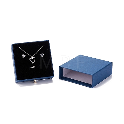 Square Paper Drawer Jewelry Set Box LS-CON-C011-03B-03-1