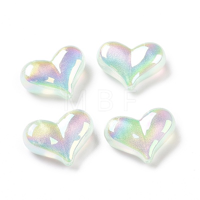 UV Plating Rainbow Iridescent Acrylic Beads OACR-C010-01C-1