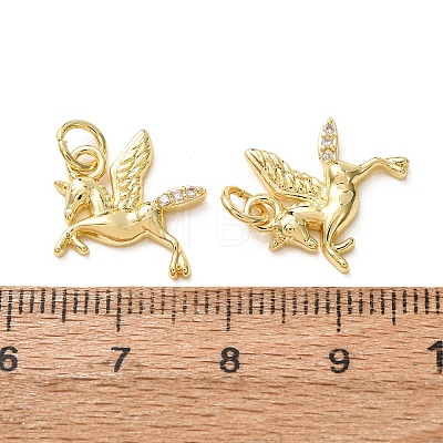 Brass Micro Pave Clear Cubic Zirconia Pendants CU-E003-18G-05-1