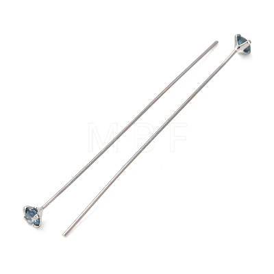 Brass Micro Pave Cubic Zirconia Stud Earring Findings CU-CBA4618-01P-06-1