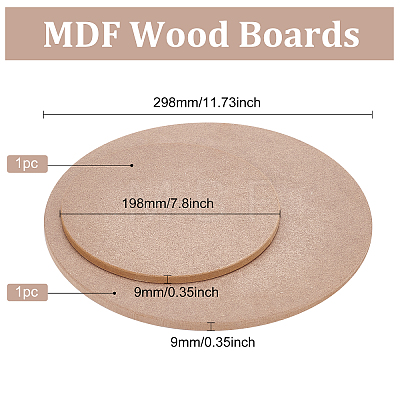 Olycraft 2Pcs 2 Style MDF Wood Boards DIY-OC0009-60-1