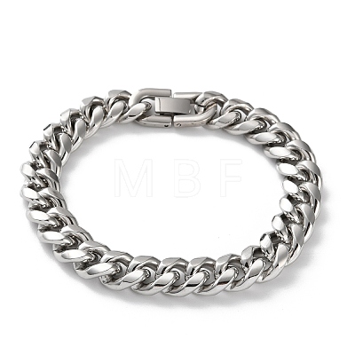 304 Stainless Steel Cuban Link Chain Bracelets for Men BJEW-Z081-01P-04-1