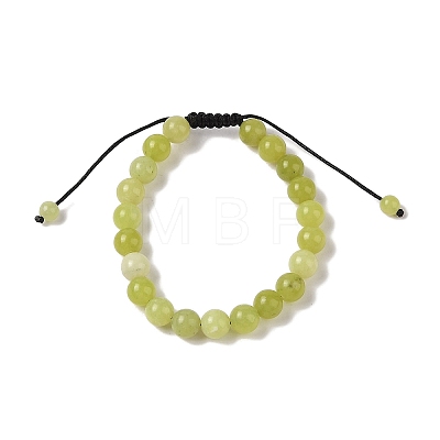 8mm Round Natural Lemon Jade Braided Bead Bracelets BJEW-C067-01B-02-1