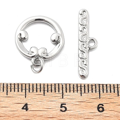 Brass Toggle Clasps KK-L222-011P-1