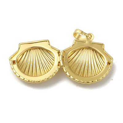 Rack Plating Brass Locket Pendants KK-G452-07G-1