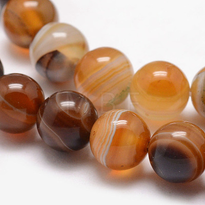 Natural Striped Agate/Banded Agate Bead Strands G-K166-13-8mm-02-1