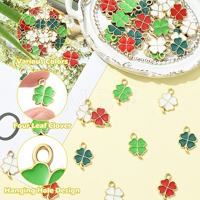 40Pcs 4 Colors Rack Plating Alloy Enamel Pendants ENAM-YW0009-43-1