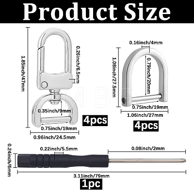 4Pcs Zinc Alloy Swivel Lobster Claw Clasps FIND-SP0005-65P-1