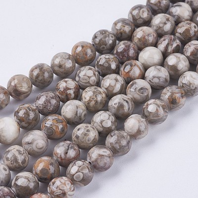Natural Maifanite/Maifan Stone Beads Strands G-I187-8mm-01-1