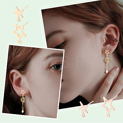 60Pcs 6 Style 201 Stainless Steel Stud Earring Findings STAS-DC0010-27-1