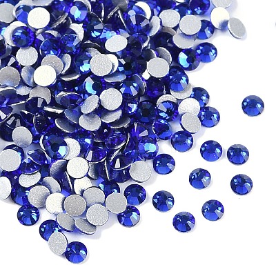 Cobalt Faceted Glass Flat Back Rhinestone for Nail Art X-RGLA-C002-SS10-369-1