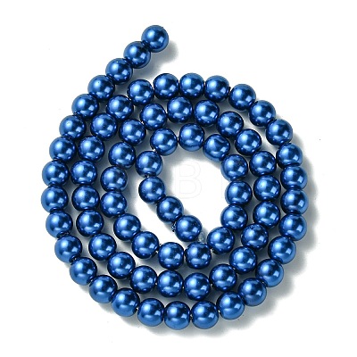 Eco-Friendly Dyed Glass Pearl Round Bead Strands HY-A008-6mm-M-1