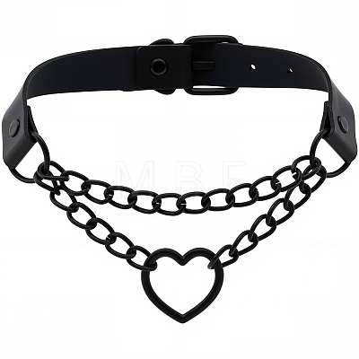 Punk-style Imitation Leather Chocker Necklaces NJEW-CL0001-29-1