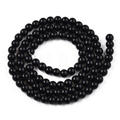Opaque Solid Color Glass Beads Strands GLAA-T032-P4mm-01-1