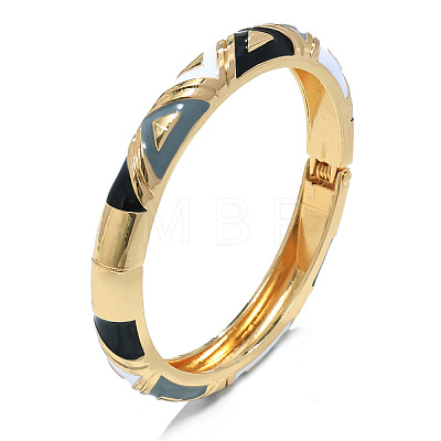 Triangle Pattern Zinc Alloy Enamel Hinged Bangles for Women FS-WGCD457-08-1