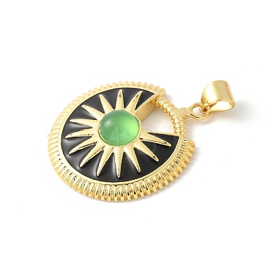 Cat Eye Pendants KK-P294-42G-02-1