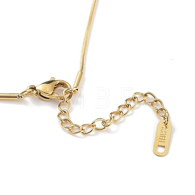 Ion Plating(IP) 304 Stainless Steel Heart Beaded Necklace with Round Snake Chains NJEW-F318-03G-1