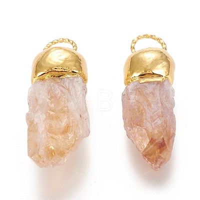 Raw Rough Natural Citrine Pendants G-I293-04G-1