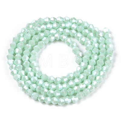 Opaque Solid Color Electroplate Glass Beads Strands EGLA-A039-P2mm-A20-1