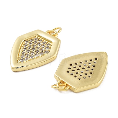 Rack Plating Brass Micro Pave Cubic Zirconia Pendants KK-Z071-47G-1