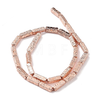 Electroplated Natural Lava Rock Beads Strands G-H303-A04-RG02-1