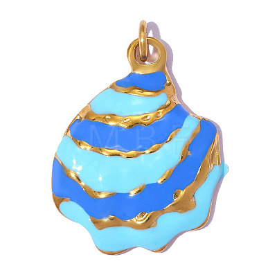 304 Stainless Steel with Enamel Pendants SA-OY002-57G-02-1
