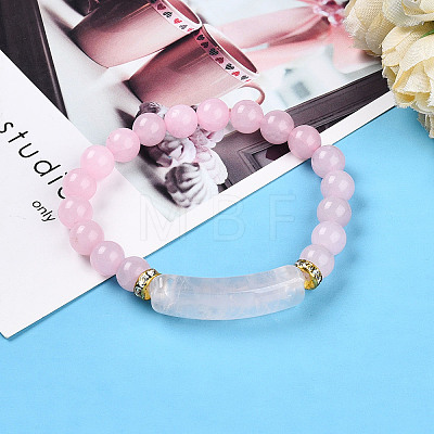 Natural Rose Quartz Beads Stretch Bracelets BJEW-T022-04N-1