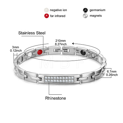 SHEGRACE Stainless Steel Panther Chain Watch Band Bracelets JB674A-1