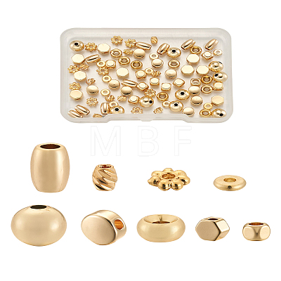 Craftdady 90Pcs 9 Style Brass Spacer Beads KK-CD0001-16G-1