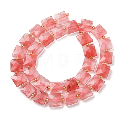 Cherry Quartz Glass Beads Strands G-F839-A29-01-1