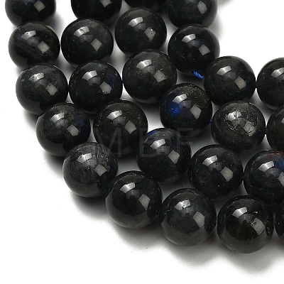 Natural Black Labradorite Beads Strands G-L642-B15-14mm-1