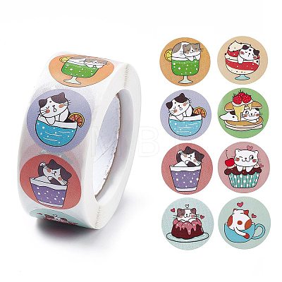 8 Patterns Paper Cartoon Sticker Rolls STIC-E001-16-1