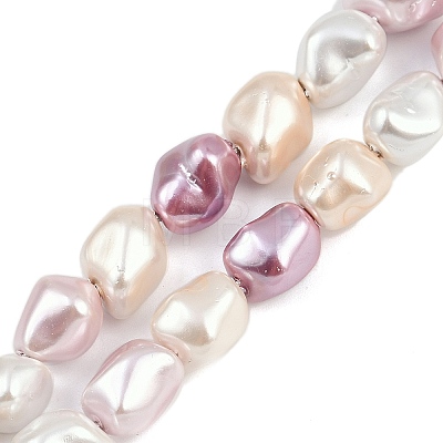 Electroplated Shell Pearl Beads Strands BSHE-H113-05D-1