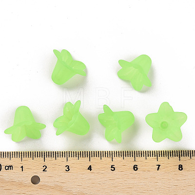 Green Frosted Transparent Acrylic Flower Beads X-PLF018-05-1