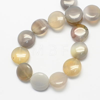 Natural Grey Agate Stone Bead Strands G-S110-04-1