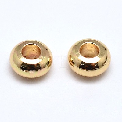 Brass Flat Round Spacer Beads X-KK-M085-19G-NR-1