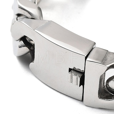 304 Stainless Steel Cuban Link Chains Bracelets for Men & Women BJEW-D031-21A-P-1