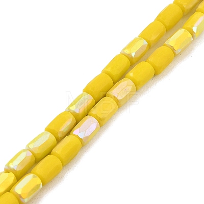 Frosted Imitation Jade Glass Beads Strands GLAA-P058-07A-1