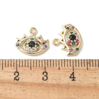 Brass Micro Pave Clear Cubic Zirconia Pendants KK-Q031-47G-07-1