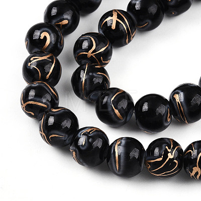 Baking Paint Glass Beads X1-DGLA-N010-10mm-10-1