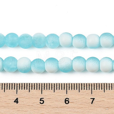 Frosted Crackle Glass Beads Strands GLAA-U001-8mm-M08-1