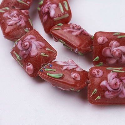 Handmade Bumpy Lampwork Beads Strands LAMP-K027-07-1