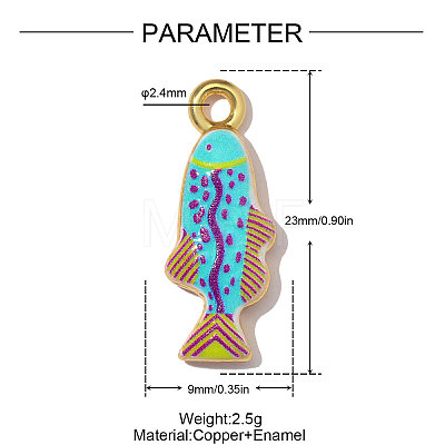 Printed Brass with Enamel Pendants KK-OY001-76G-01-1