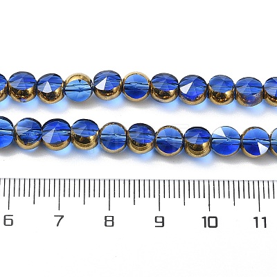 Half Plated Electroplate Transparent Glass Beads Strands EGLA-E060-02A-HP08-1