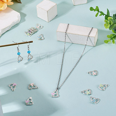 16Pcs 4 Colors Alloy Rhinestone Pendants RB-TA0001-39-1