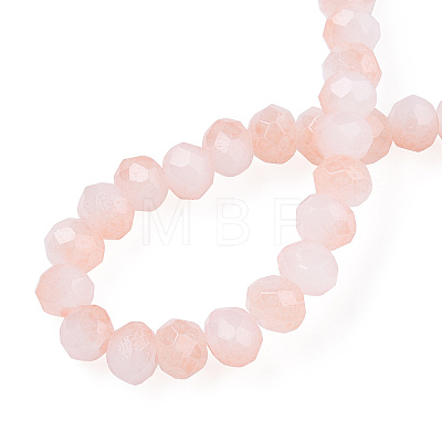 Two-Tone Imitation Jade Glass Beads Strands GLAA-T033-01A-02-1