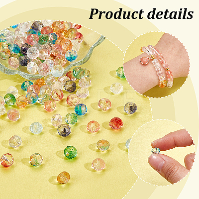   300Pcs 12 Colors Baking Painted Transparent Glass Beads GLAA-PH0003-09-1